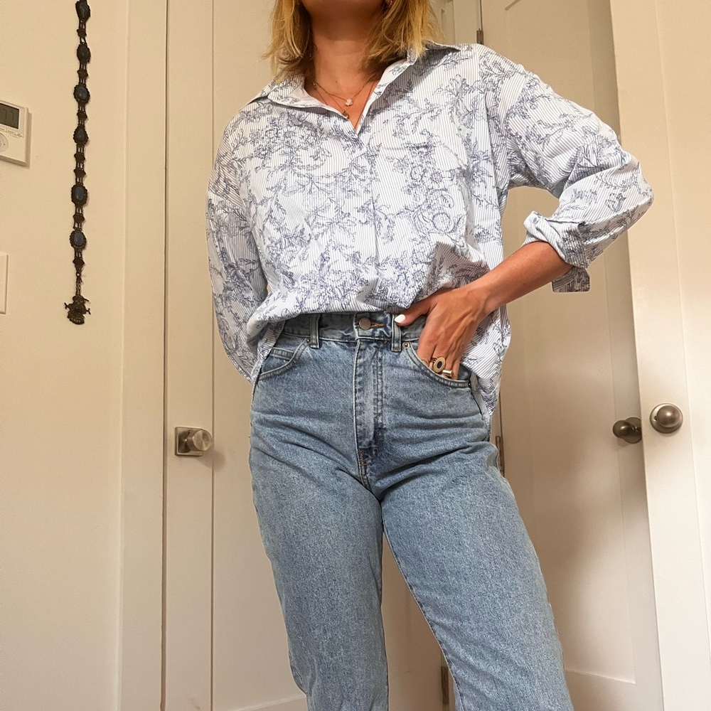 Imperial cotton poplin popover print shirt